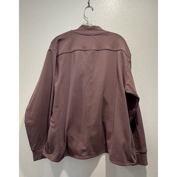 Athleta Women’s Size XL Purple Light Retroterry Wrap Sweater Lounge Comfy Top - Picture 2 of 7